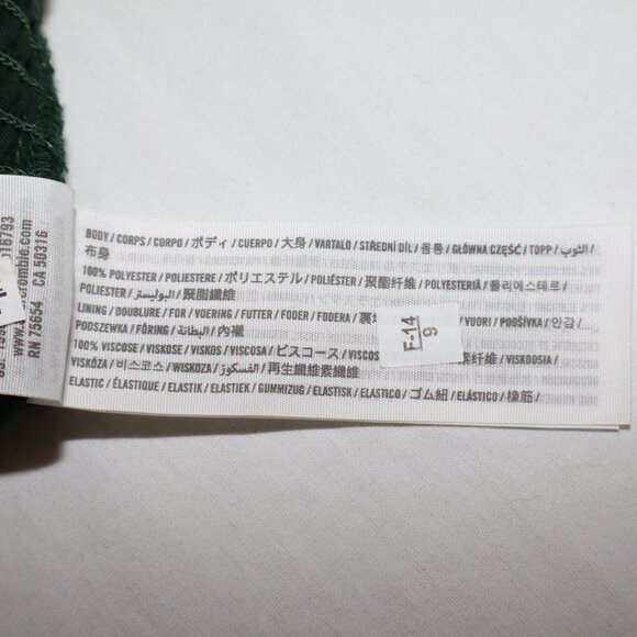 Abercrombie & Fitch Smocked Midi Dress Tie Straps Ruffle Green Floral Size S NWT - Picture 5 of 8